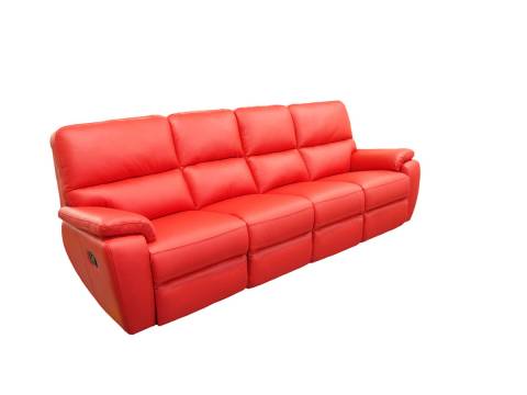 4 osobowa kanapa z czerwonej skóry