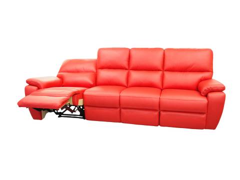 czerwona sofa ze skóry naturalnej