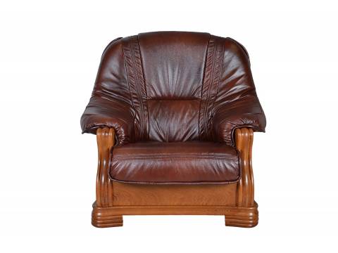 klasyczny fotel drewno skora burgund