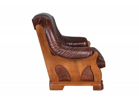klasyczny stylowy fotel boki skorzane