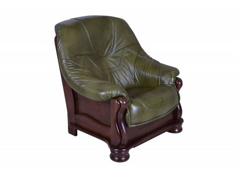 klasyczny fotel skora oliwka