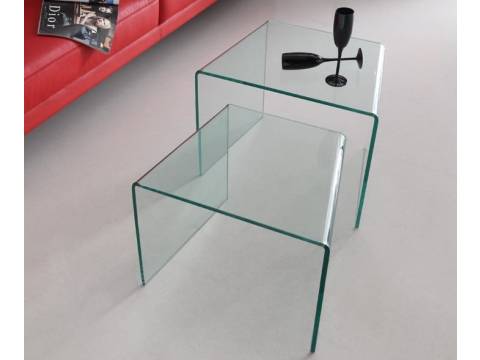 stolik szklany podwójny