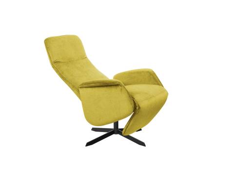 żółty rozkładany fotel na czarnych nogach