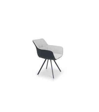 Krzesła Krzesło Gaya w połączeniu materiału Roja 01 i skóry Toledo Nero - Meble Wanat