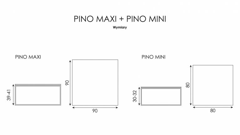 Salon | Wymiary Pino Maxi / Mini