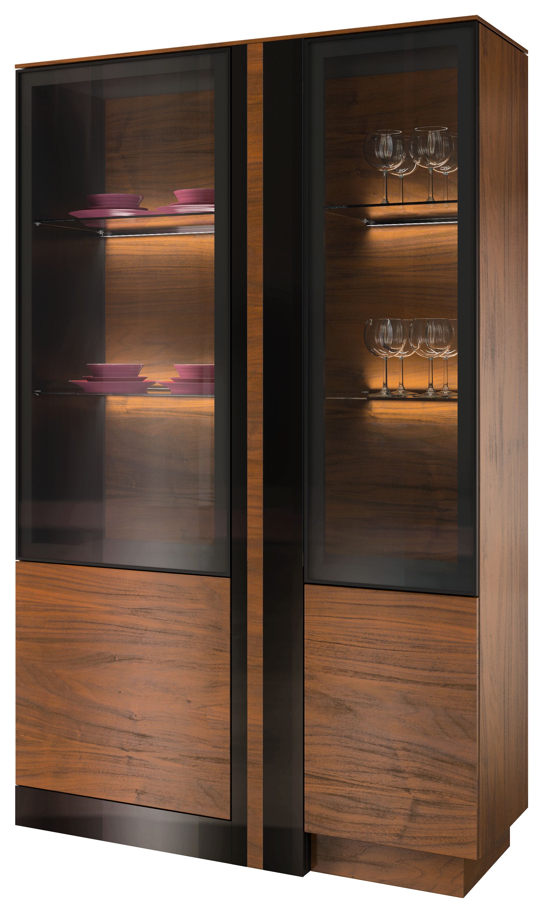 witryna szklana z oświetleniem kolekcja vigo mebin