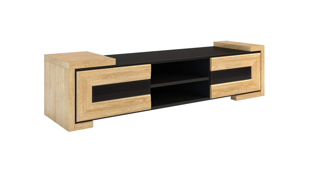 mebel pod telewizor z naturalnego drewna
