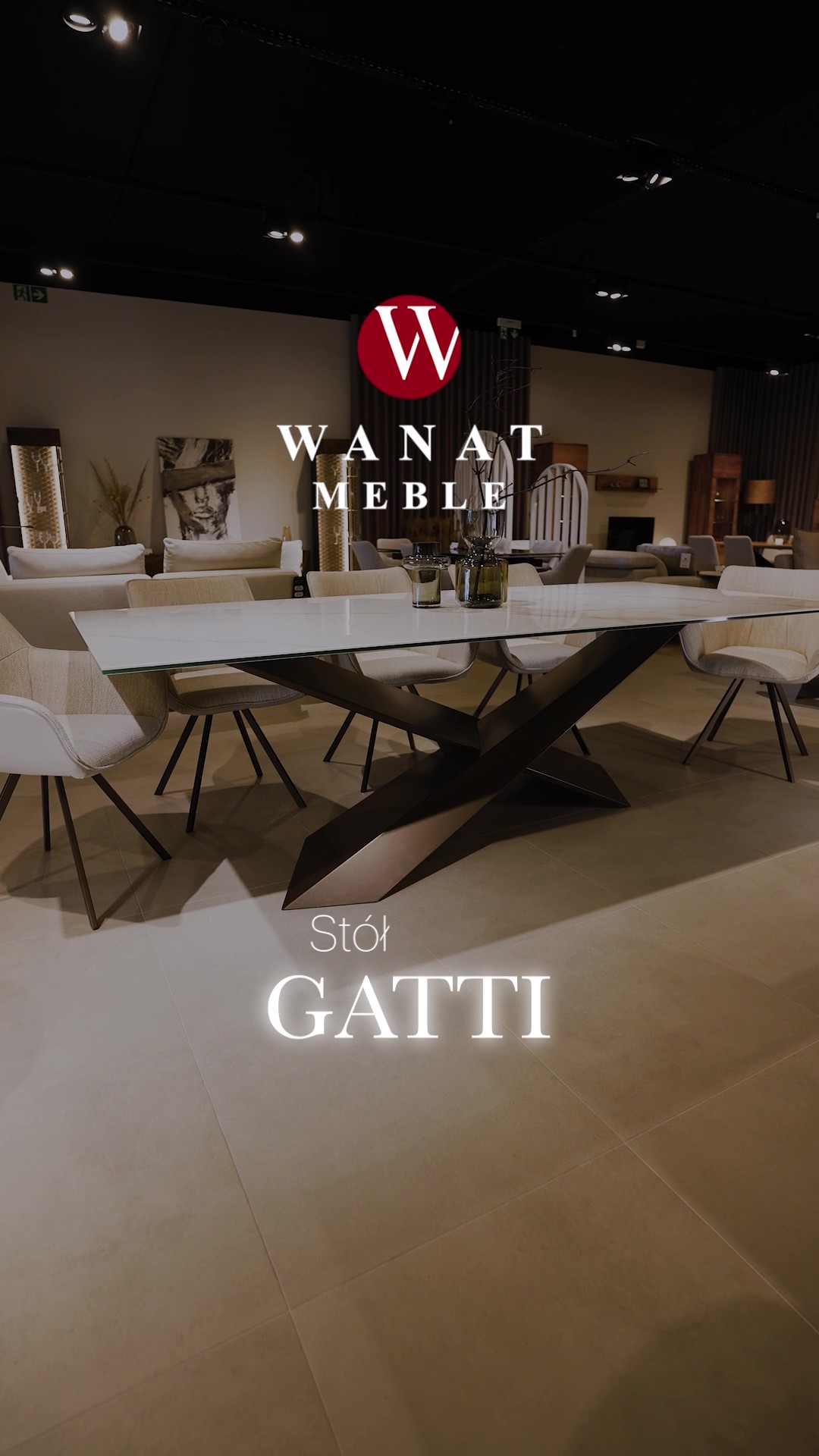Stół Gatti geometryczna precyzja blat spiek połysk