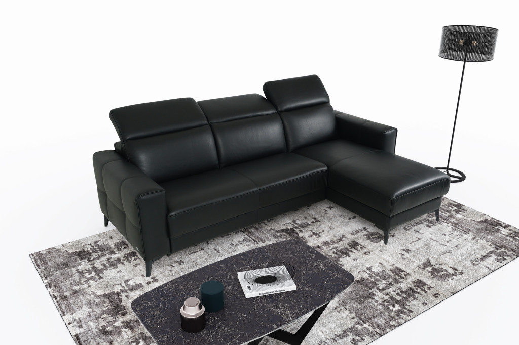 Ponte skórzana sofa z szezlongiem