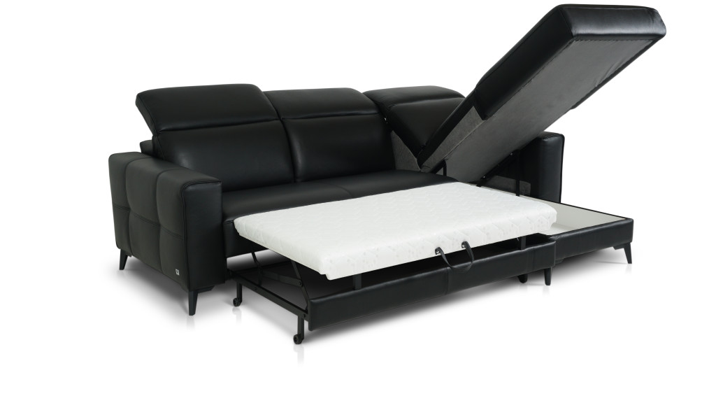 Ponte skórzana sofa z szezlongiem