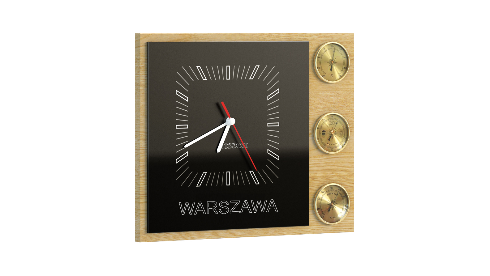 Drewniana stacja pogody na ścianę