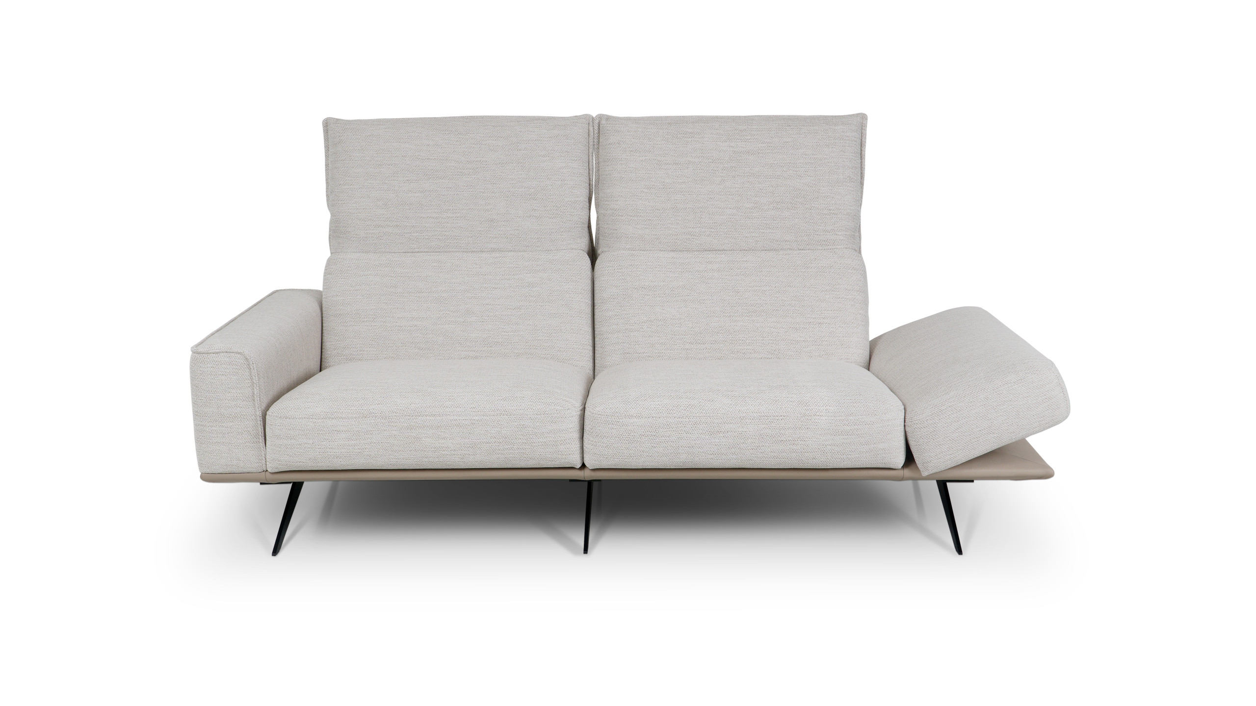kompaktowy wypoczynek w połączeniu tkaniny i skóry z regulacją Divisio sofa w łączeniu tkaniny i skóry