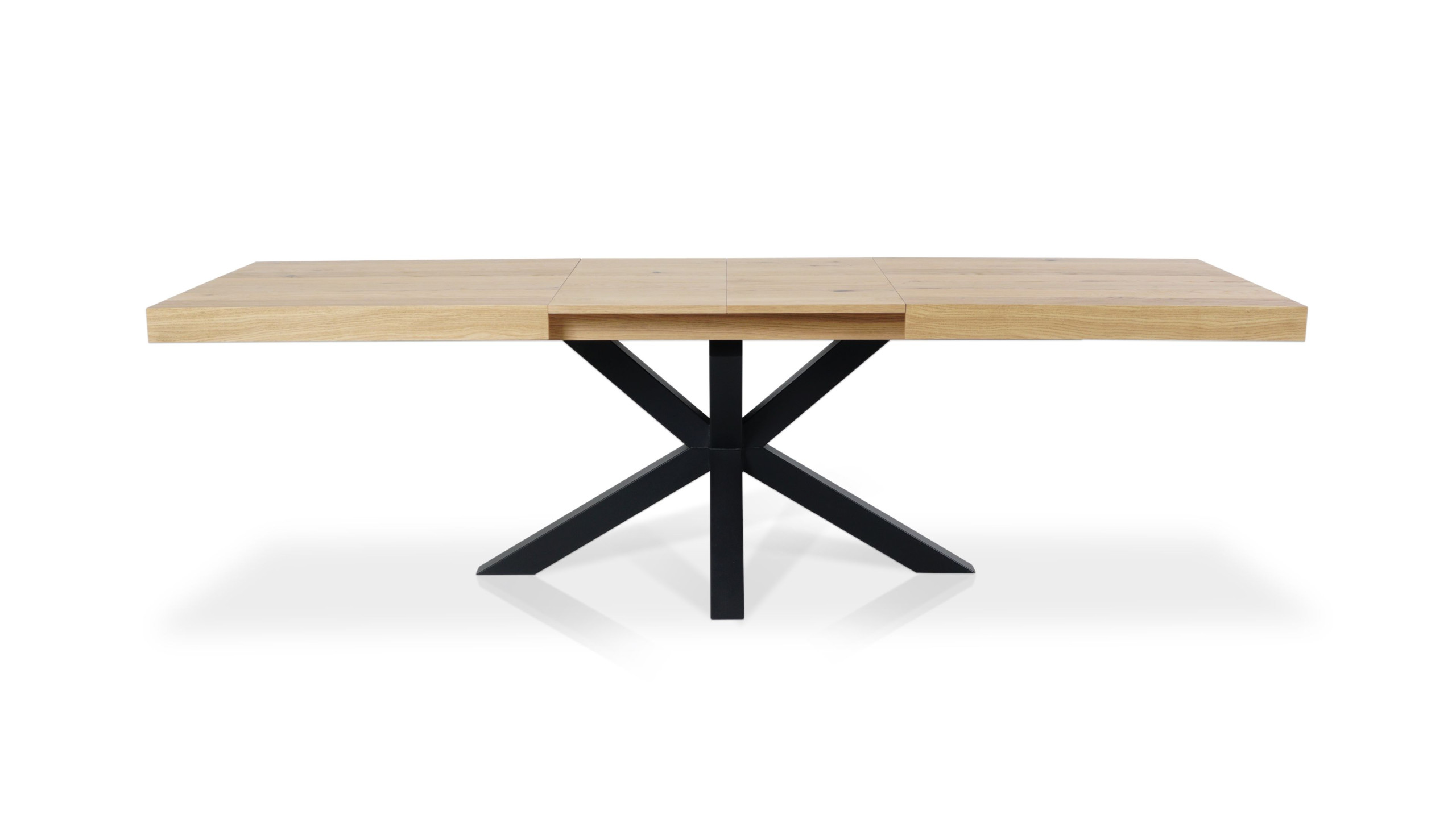 nowoczesny mebel do jadalni z naturalnym rysunkiem drewna i dynamiczną podstawą Stół NIDO wyrazisty design i naturalne piękno