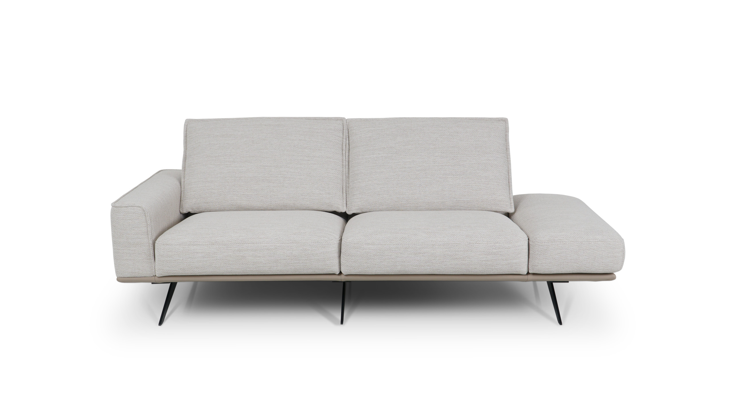 wygodna sofa z możliwością zwiększenia głębokości siedziska Divisio sofa w łączeniu tkaniny i skóry