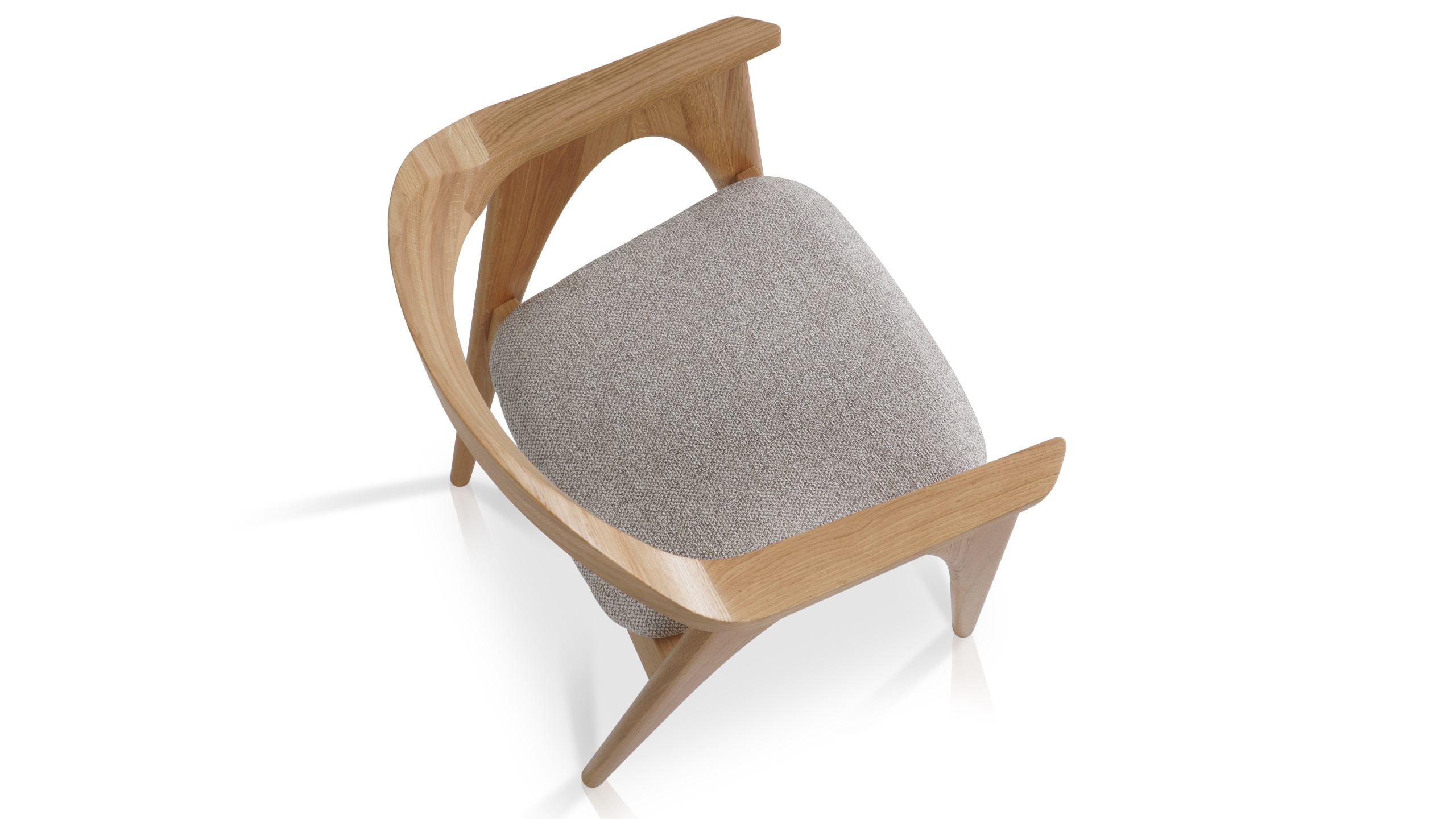 designerskie krzesło do jadalni z podłokietnikami Krzesło Tobi lite drewno dębowe