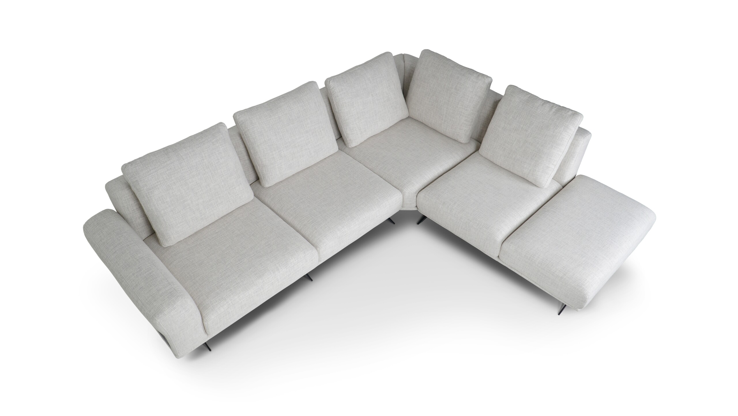 designerski narożnik z prostą linią siedzisk Sines nowoczesna elegancja w lekkiej formie
