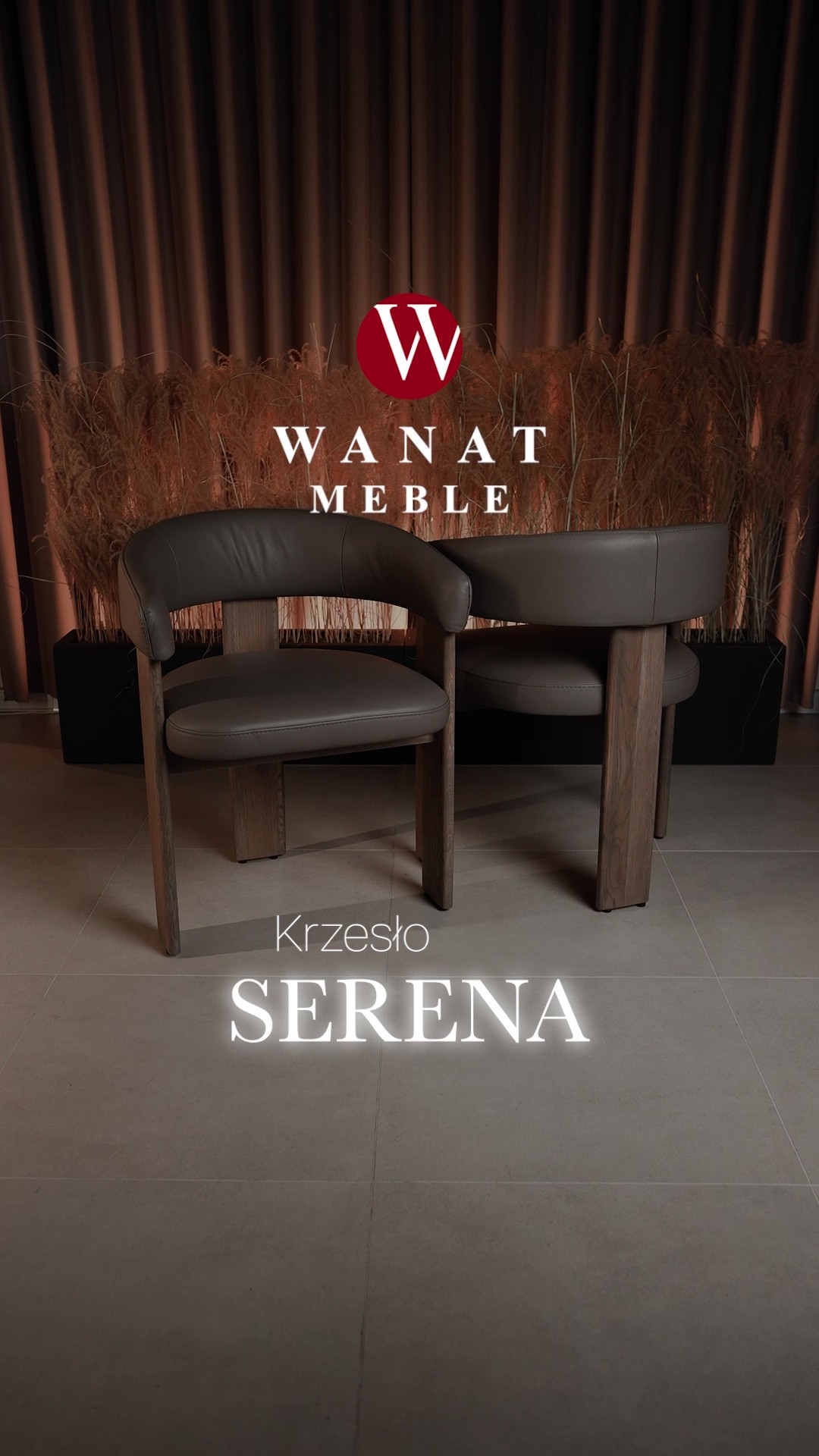 Krzesło w nowoczesnym włoskim stylu w skórze naturalnej w drewnie dębowym truflowym Serena Meble Wanat