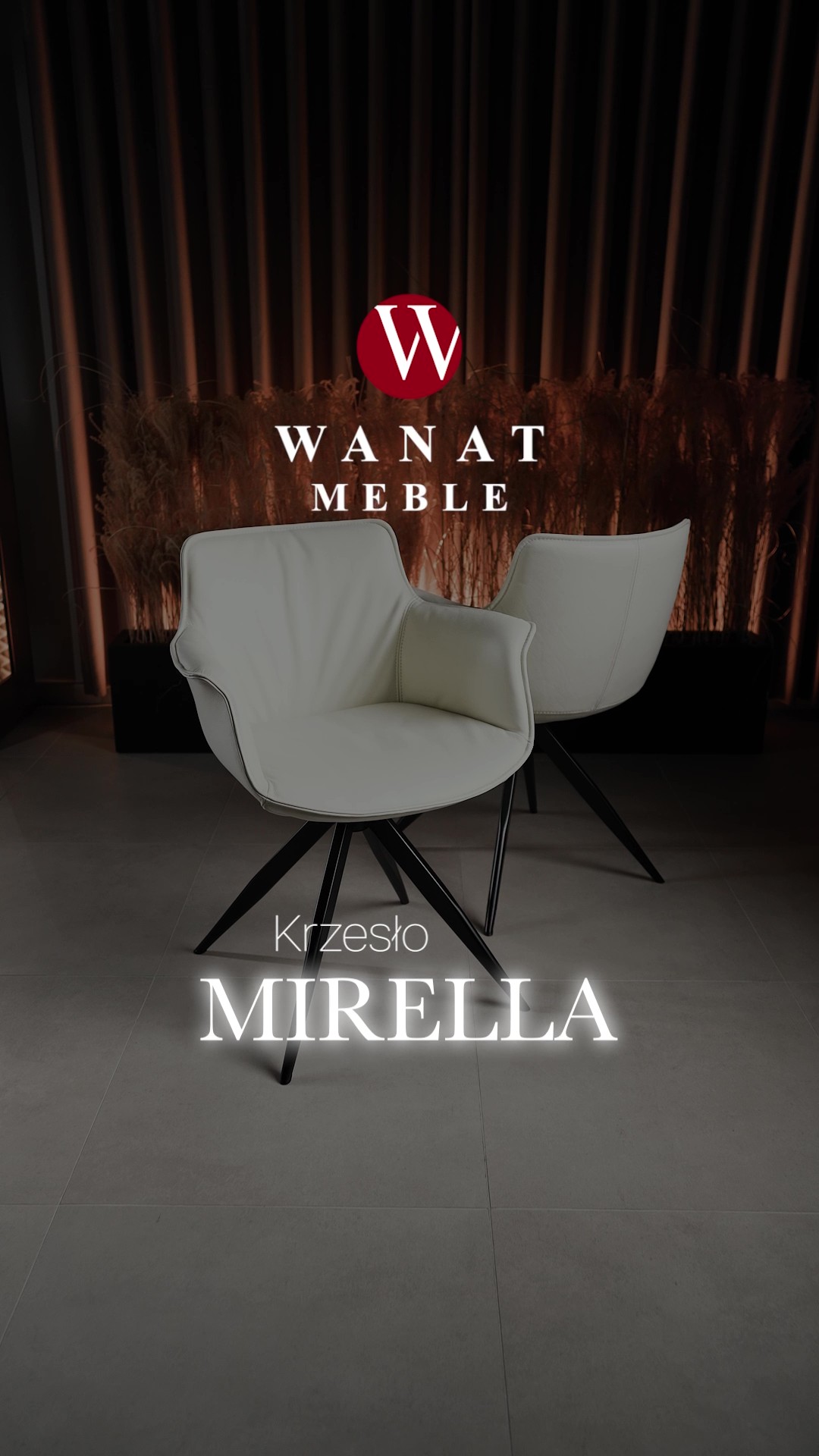Krzesło Mirella w białej skórze naturalnej obracane