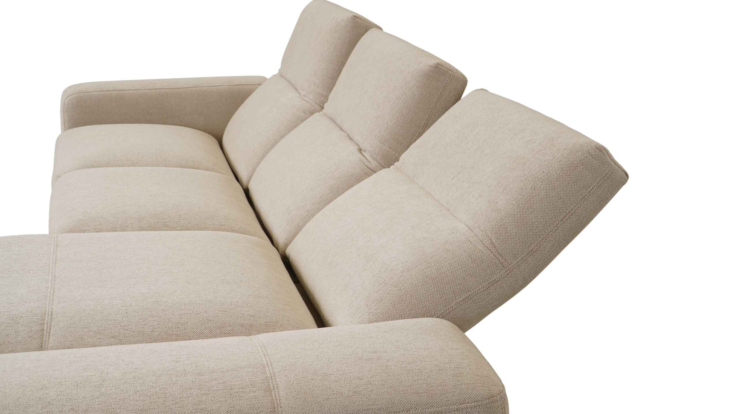 beżowa sofa z szezlongiem o lekkiej formie, nowoczesnej bryle i praktycznych funkcjach poprawiających wygodę użytkowania beżowa sofa z szezlongiem o lekkiej formie, nowoczesnej bryle i praktycznych funkcjach poprawiających wygodę użytkowania