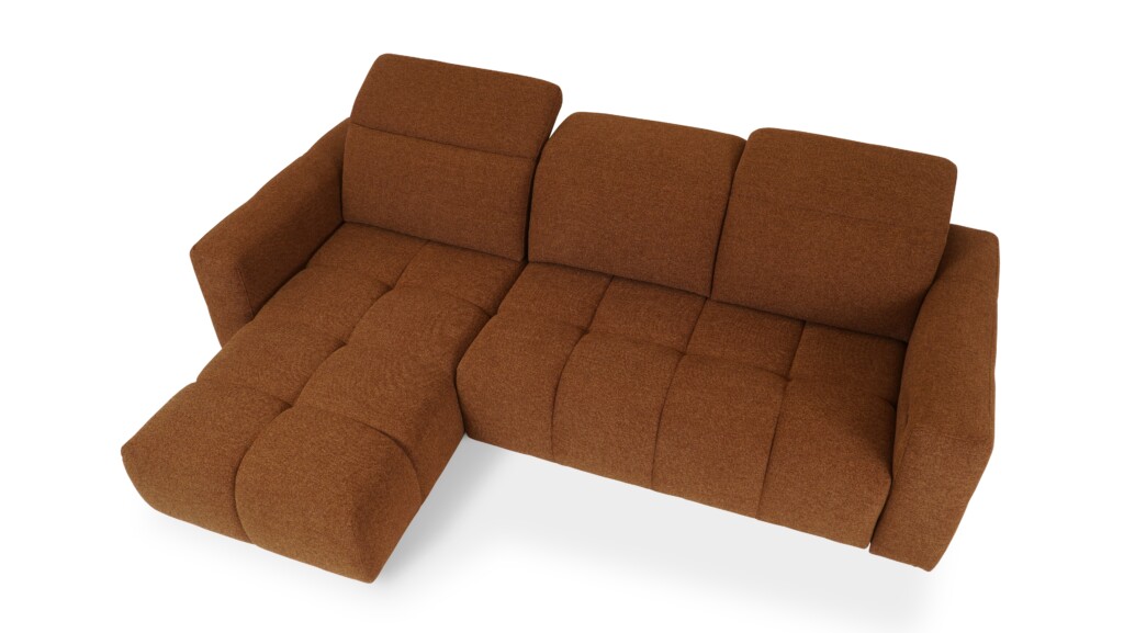 Cavaro sofa z elektrycznie wysuwanym spaniem komfortowa sofa z elektryczną funkcją rozkładania, dużym szezlongiem i pojemnikiem na pościel w designerskiej formie