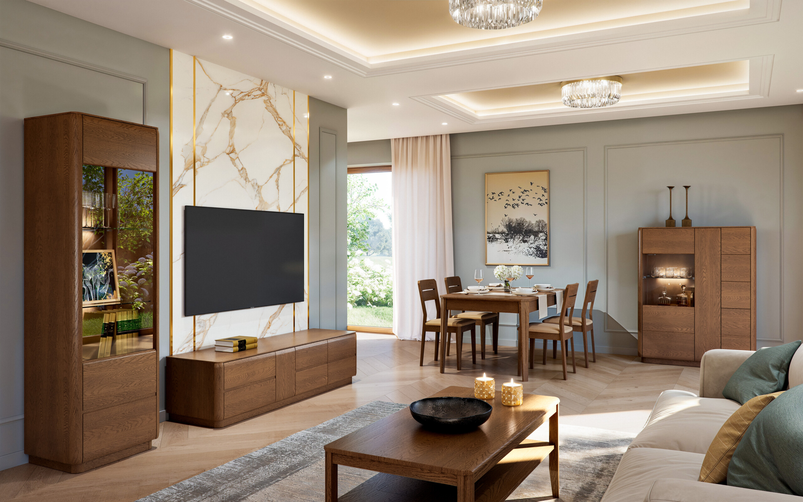 Kolekcja Jantar z litego drewna dębowego w kolorze dąb rustic – witryna, komoda, szafka RTV i meble do eleganckiego salonu Kolekcja Jantar z litego drewna dębowego w kolorze dąb rustic – witryna, komoda, szafka RTV i meble do eleganckiego salonu