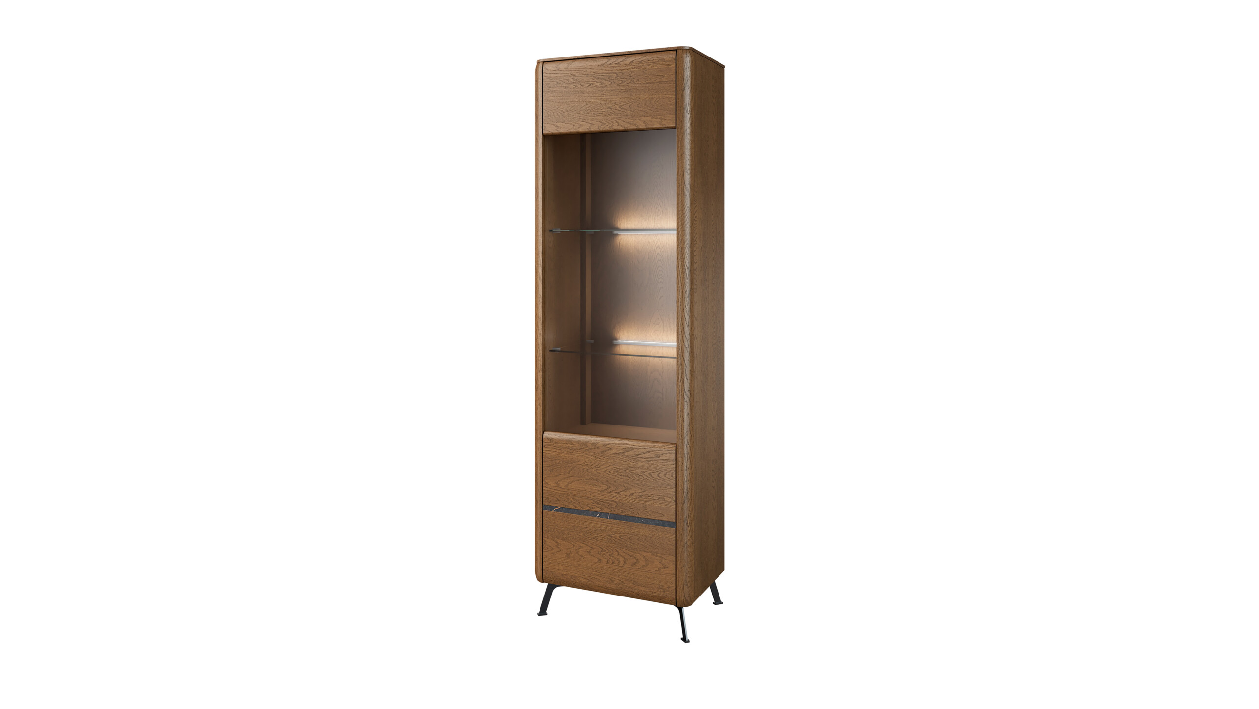 Witryna 1DS Jantar producenta Mebin na nóżkach do eleganckiego wnętrza Witryna 1DS Jantar producenta Mebin na nóżkach do eleganckiego wnętrza