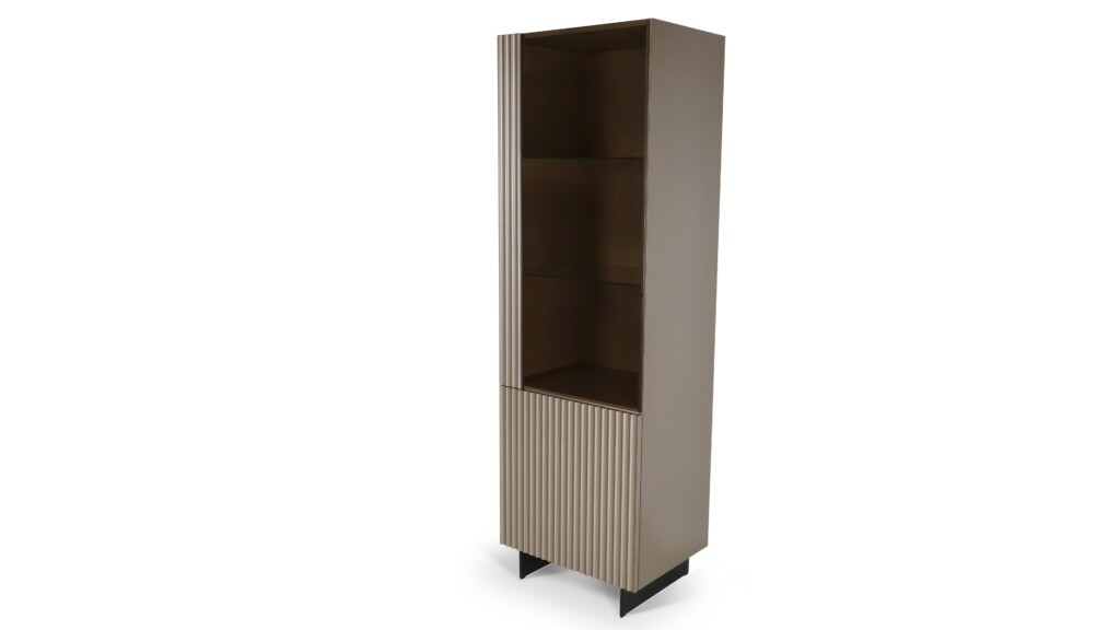 Witryna Ramiro ICA metal z elegancką przeszkloną częścią ekspozycyjną